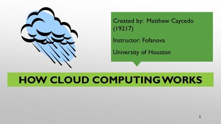 HOW CLOUD COMPUTING WORKS