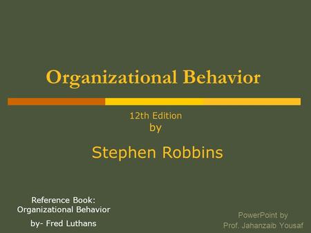 Organizational Behavior