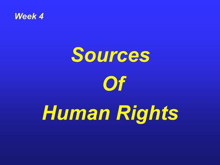 Sources Of Human Rights