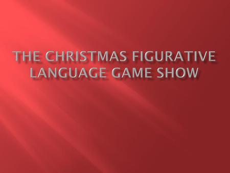 The Christmas Figurative Language Game Show