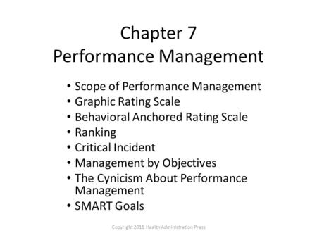 Chapter 7 Performance Management